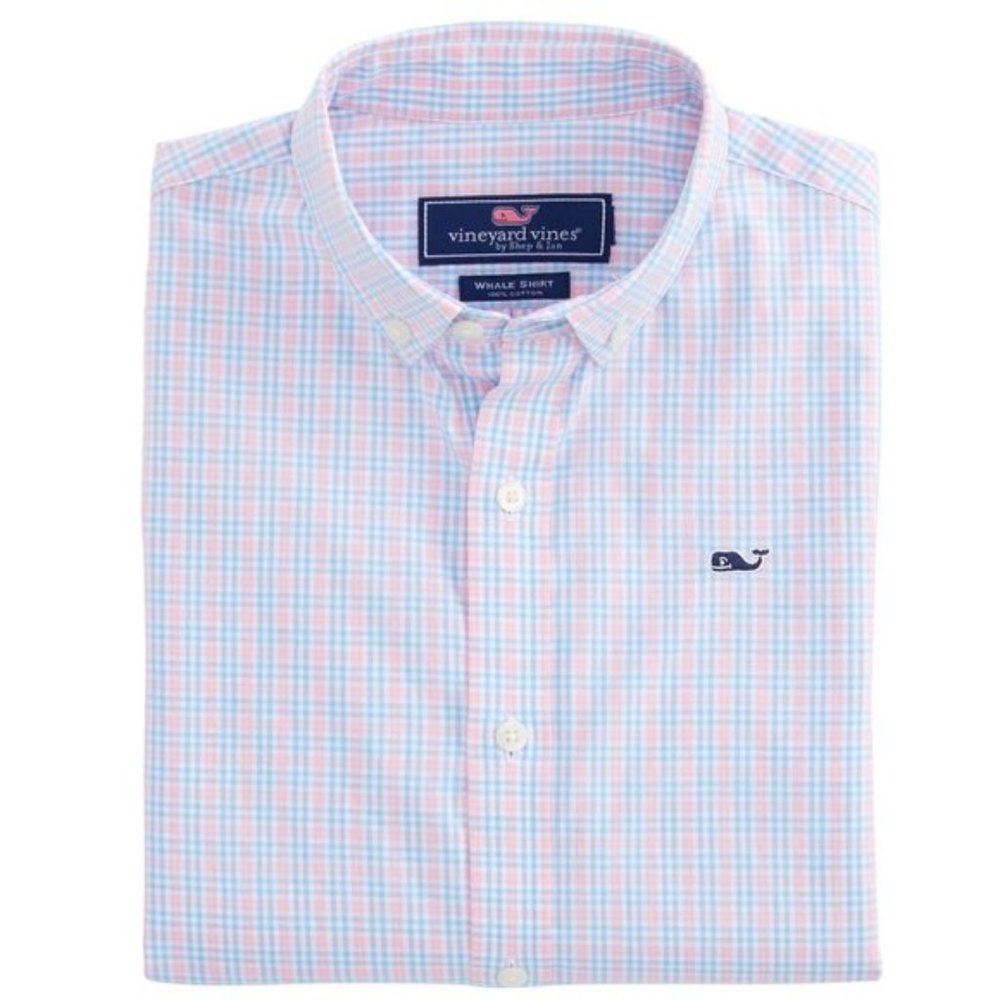 Vineyard Vines Compass Check Whale Shirt Size 16 L